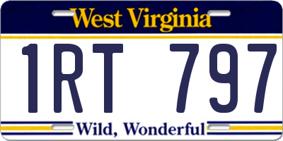 WV license plate 1RT797