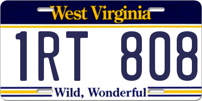WV license plate 1RT808