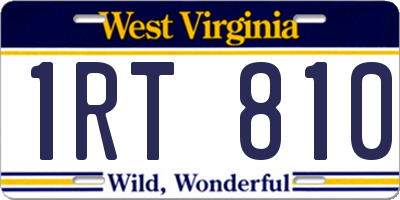 WV license plate 1RT810