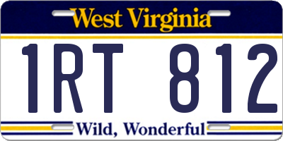WV license plate 1RT812