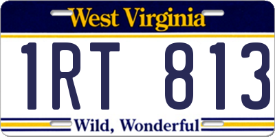 WV license plate 1RT813