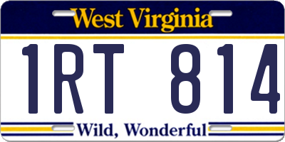 WV license plate 1RT814