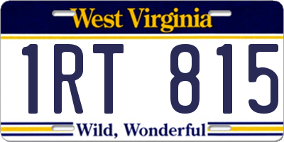 WV license plate 1RT815