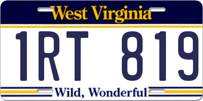 WV license plate 1RT819