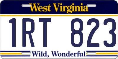 WV license plate 1RT823