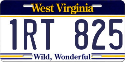 WV license plate 1RT825