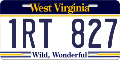 WV license plate 1RT827