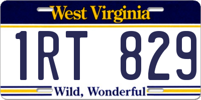 WV license plate 1RT829