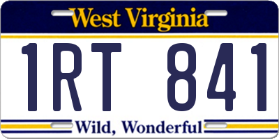 WV license plate 1RT841