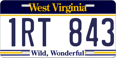 WV license plate 1RT843