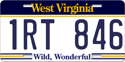 WV license plate 1RT846