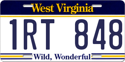 WV license plate 1RT848