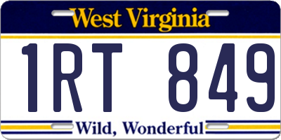 WV license plate 1RT849