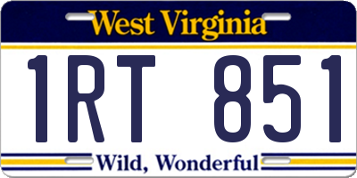 WV license plate 1RT851