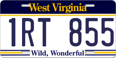 WV license plate 1RT855