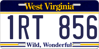 WV license plate 1RT856