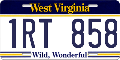 WV license plate 1RT858
