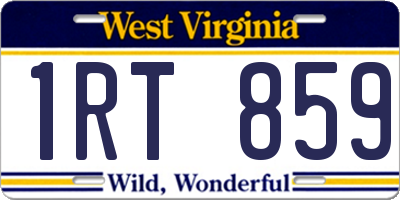 WV license plate 1RT859