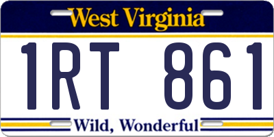 WV license plate 1RT861