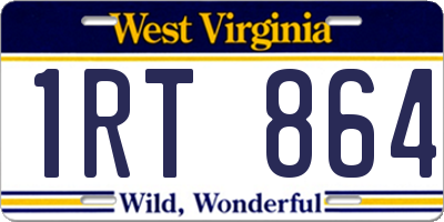 WV license plate 1RT864