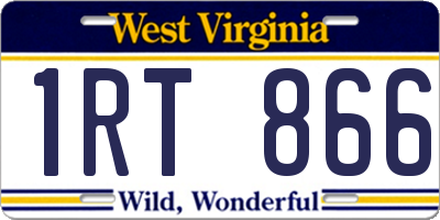 WV license plate 1RT866