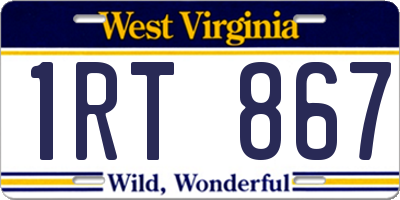 WV license plate 1RT867