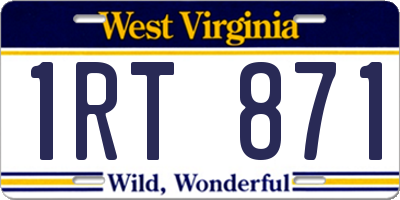 WV license plate 1RT871