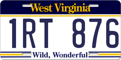 WV license plate 1RT876