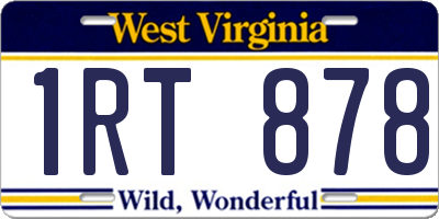 WV license plate 1RT878