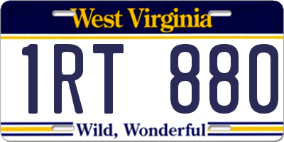 WV license plate 1RT880