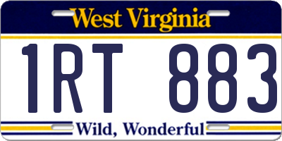 WV license plate 1RT883