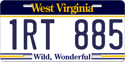 WV license plate 1RT885