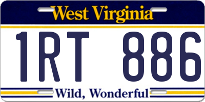 WV license plate 1RT886