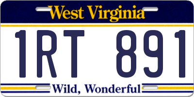 WV license plate 1RT891