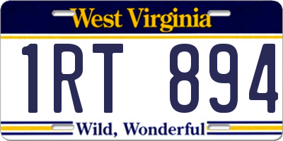 WV license plate 1RT894