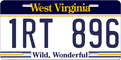 WV license plate 1RT896