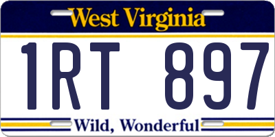 WV license plate 1RT897