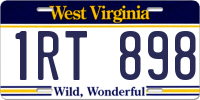 WV license plate 1RT898