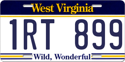 WV license plate 1RT899