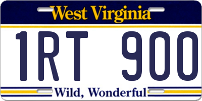WV license plate 1RT900
