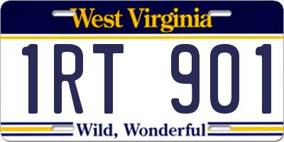 WV license plate 1RT901