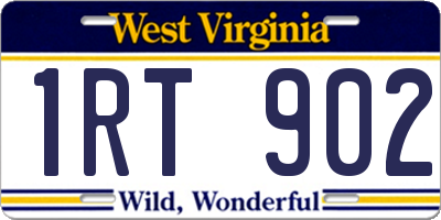 WV license plate 1RT902