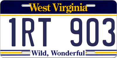WV license plate 1RT903