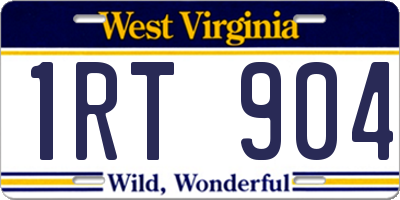 WV license plate 1RT904