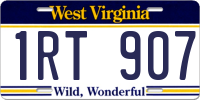 WV license plate 1RT907
