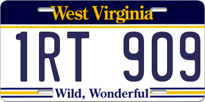 WV license plate 1RT909
