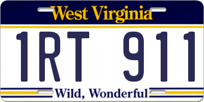 WV license plate 1RT911