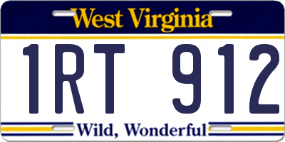 WV license plate 1RT912