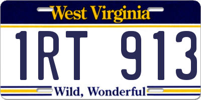 WV license plate 1RT913