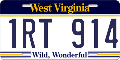 WV license plate 1RT914
